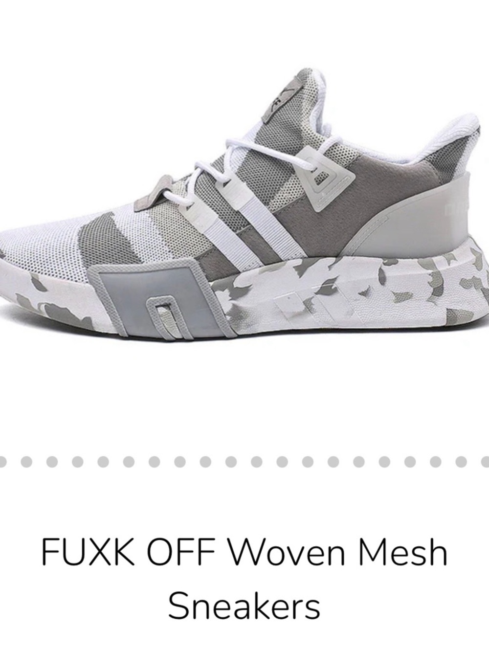 Gray & White Knit Athletic Sneakers